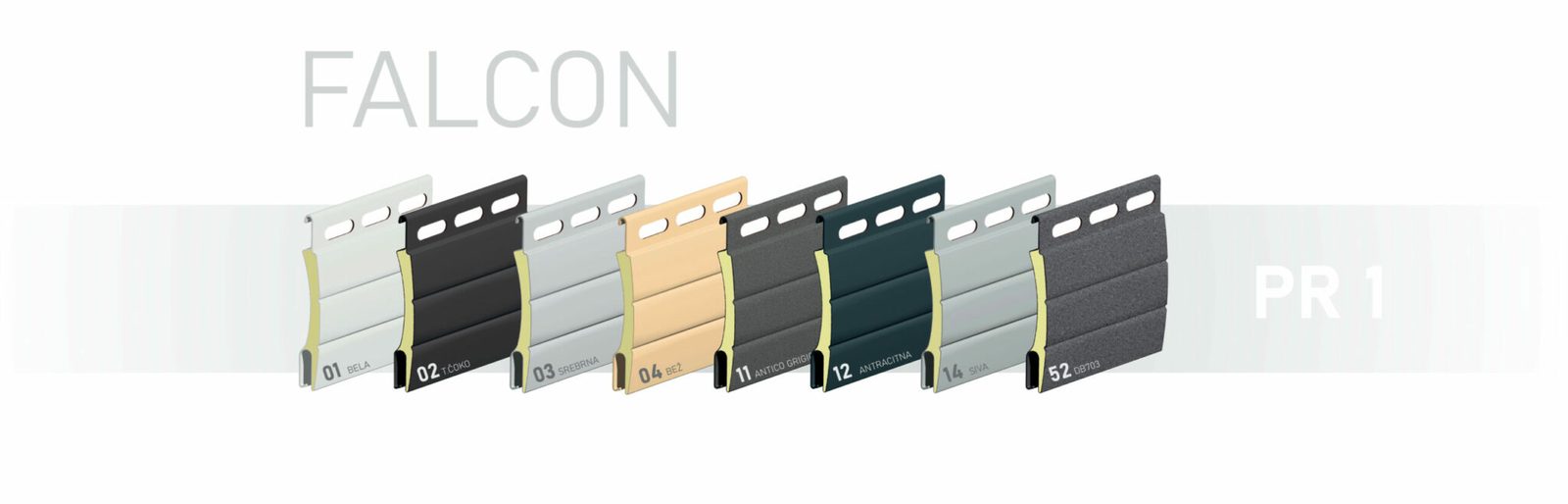 Barve lamele Falcon — cenovni razred PR 1